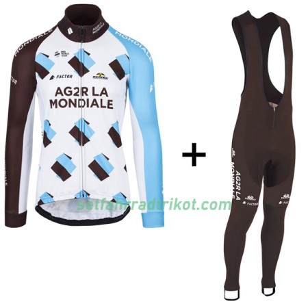 Radbekleidung Radtrikot Langarm + Lang Trägerhose 2017 AG2R La Mondiale N001